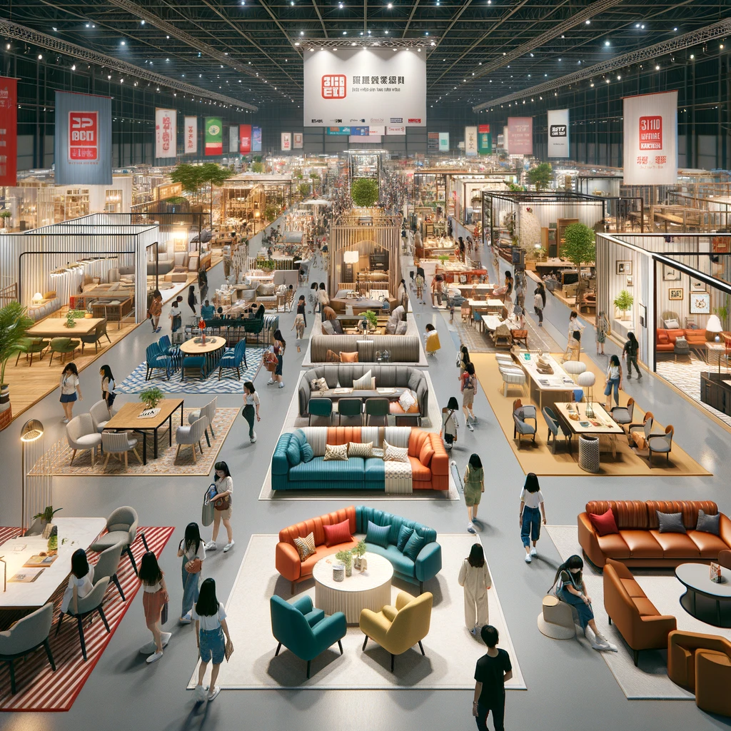 Organization of exhibitions and fairs for the sale of furniture